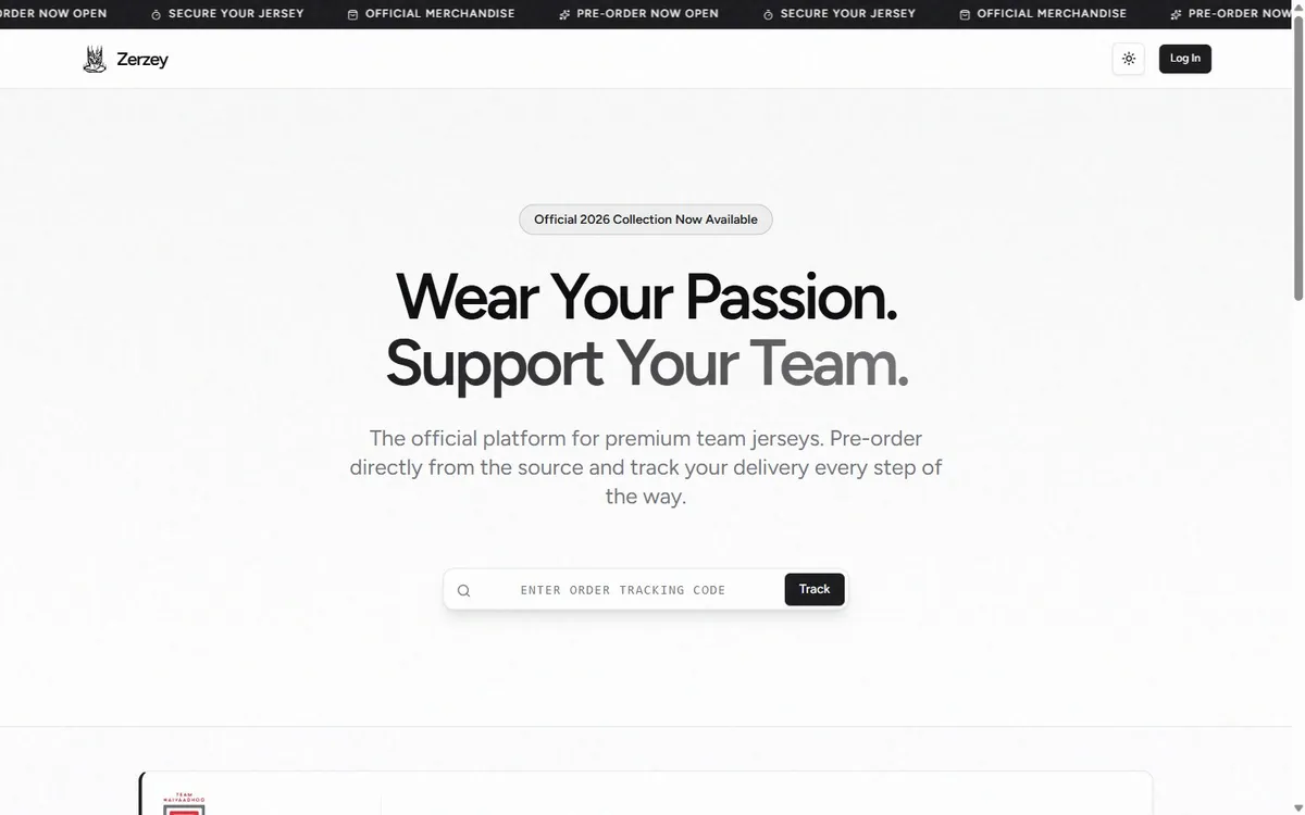 Zerzey jersey store home page